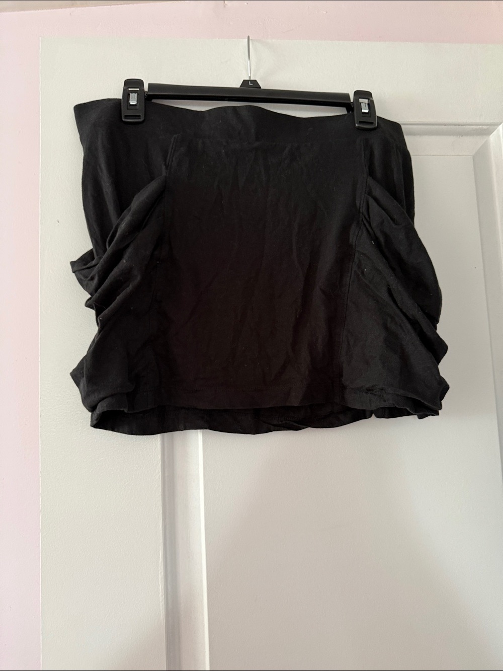 Miley Cyrus & Max Azria Black Strapless Mini Skirt with Side Ruching